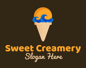 Sea Wave Ice Cream logo design