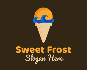 Sea Wave Ice Cream logo design