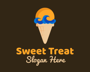 Sea Wave Ice Cream logo design