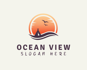 Sunset Tent Vacation logo design