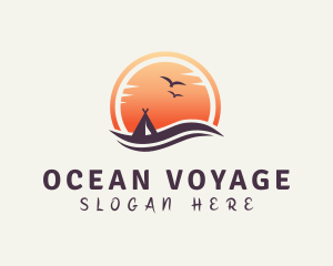 Sunset Tent Vacation logo design