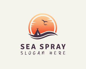 Sunset Tent Vacation logo design