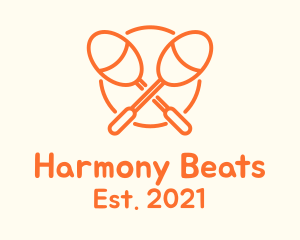 Instrumental - Orange Acoustic Maracas logo design