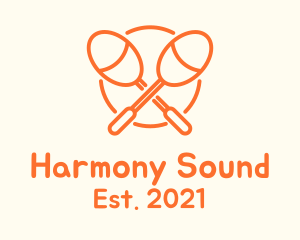 Instrumental - Orange Acoustic Maracas logo design