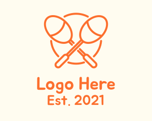 Musical Instrument - Orange Acoustic Maracas logo design
