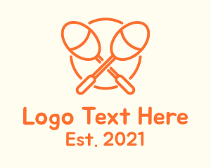 Simplistic - Orange Acoustic Maracas logo design