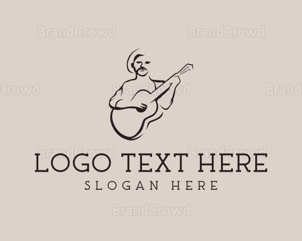 Acoustic Guitarist Musician Logo