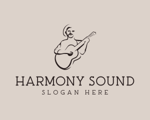 Acoustic - Acoustic Guitarist Musician logo design