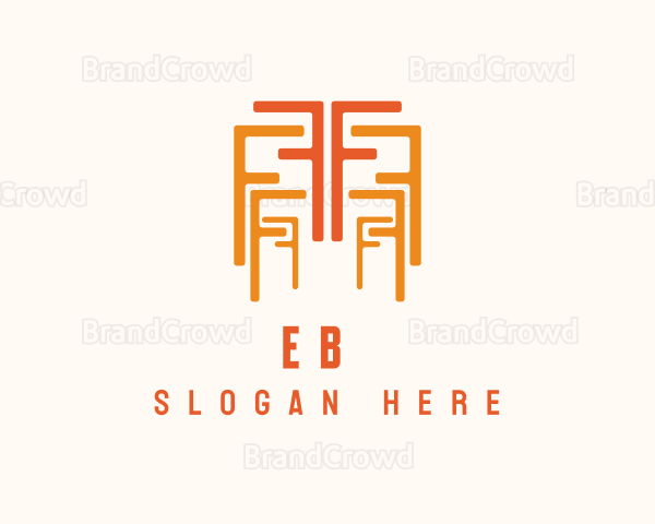 Orange Letter F Pattern Logo