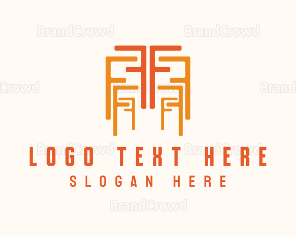 Orange Letter F Pattern Logo