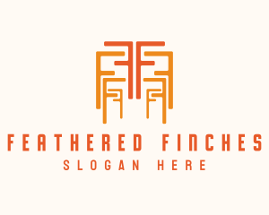 Orange Letter F Pattern logo design