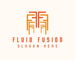 Orange Letter F Pattern logo design