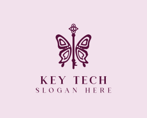 Precious Butterfly Key logo design