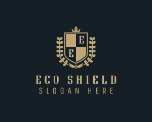 Wreath Shield Academy logo design