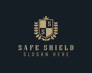 Wreath Shield Academy logo design