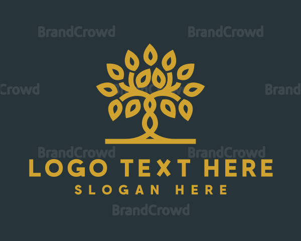 Golden Tree Leaves Logo