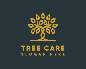 Golden Tree Leaves logo design