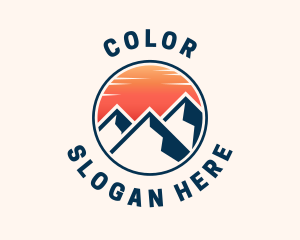 Campground - Mountain Sunset Campsite logo design