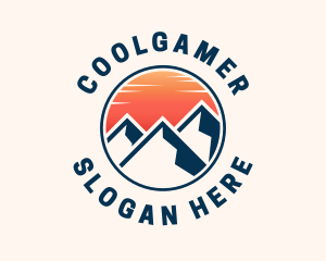 Traveler - Mountain Sunset Campsite logo design