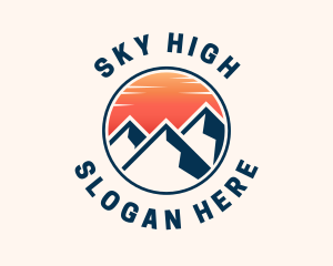 Landform - Mountain Sunset Campsite logo design