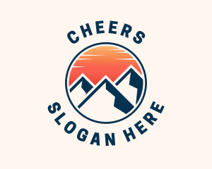 Explore - Mountain Sunset Campsite logo design