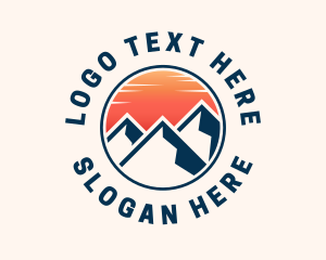 Climbing - Mountain Sunset Campsite logo design