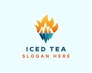 Iceberg Heat Flame logo design