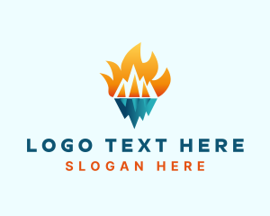 Heat - Iceberg Heat Flame logo design