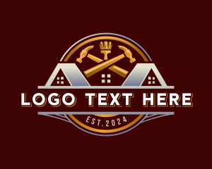 Remodeling - Construction Paintbrush Hammer logo design