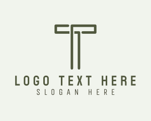 Play - Startup Letter T Line Art logo design