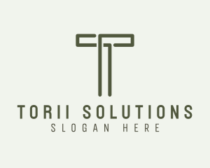 Startup Letter T Line Art logo design