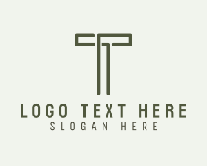 Game - Startup Letter T Line Art logo design