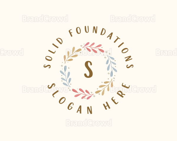 Elegant Watercolor Wreath Logo