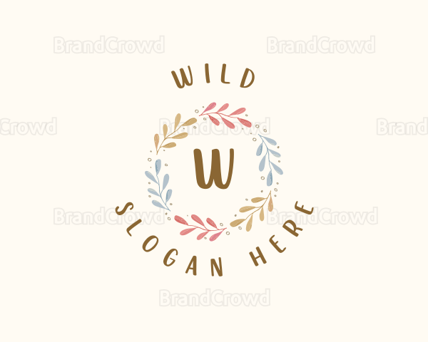 Elegant Watercolor Wreath Logo