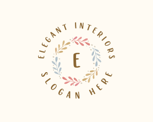 Elegant Watercolor Wreath logo design