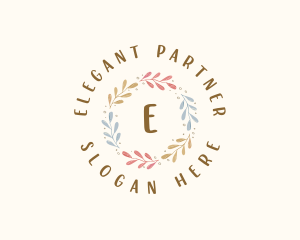 Elegant Watercolor Wreath logo design