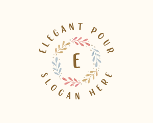 Elegant Watercolor Wreath logo design