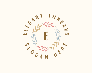 Elegant Watercolor Wreath logo design