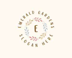 Elegant Watercolor Wreath logo design