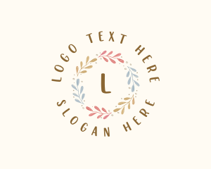 Elegant Watercolor Wreath Logo