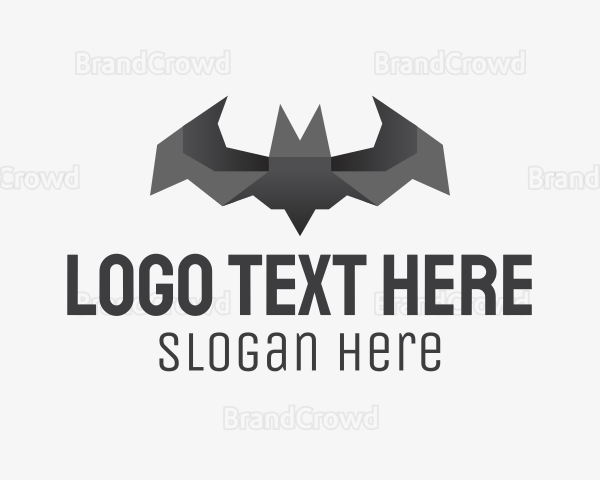 Bat Origami Art Logo