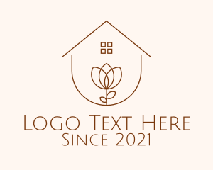 Lawn Care - Brown House Outline logo design