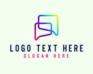 Free Text - Colorful Speech Chat logo design