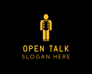 Golden Man Talk Show  logo design