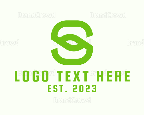 Green Leaf Letter S Logo
