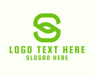 Green Leaf Letter S Logo