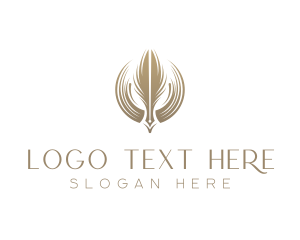 Blogger - Blog Writing Quill logo design