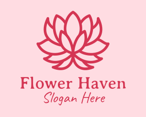 Pink Lotus Flower  logo design