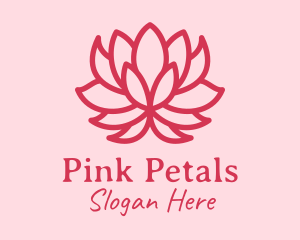 Pink Lotus Flower  logo design