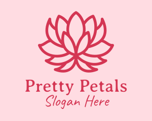 Pink Lotus Flower  logo design